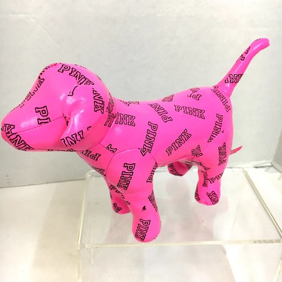 Victoria Secrets Pink Stuffed Plush Vinyl Dog 2015 - Picture 2 of 11